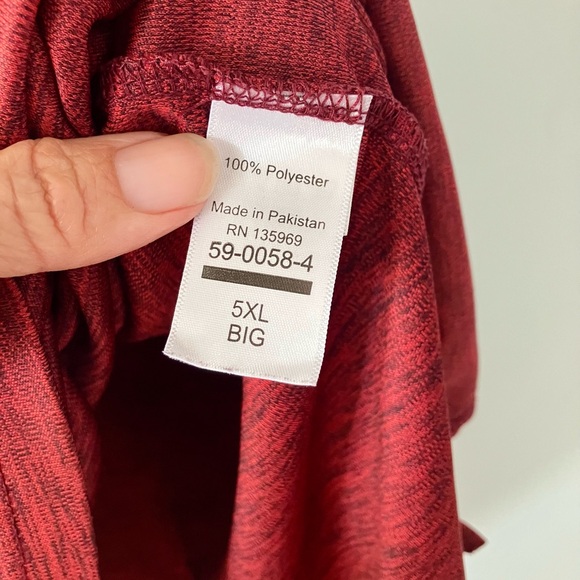 Men's 5XL Rich Red Dri Fit Polo Shirt - Picture 4 of 5